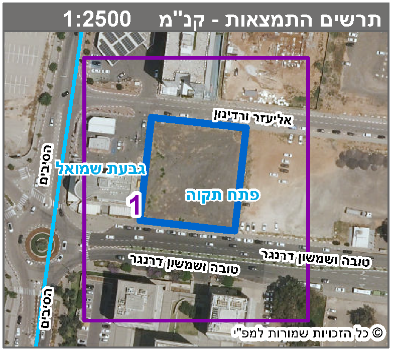 הוספת שימושים וזכויות בנייה במגרש תעשיה - ‏תרשים התמצאות